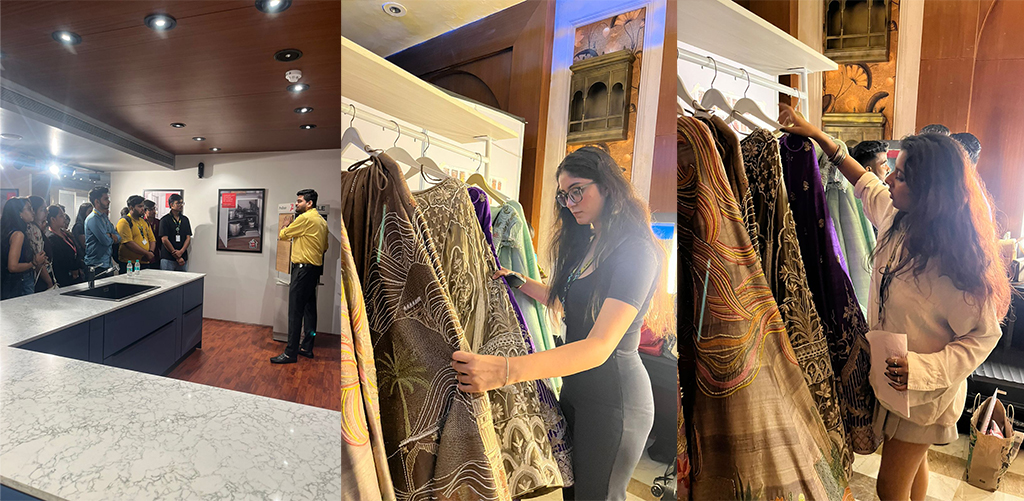 JD Institute Interior Design students engaging in hands-on learning at Hafele, and Fashion Design students participating in the RampAsia Fashion Show, highlighting the industry exposure and real-world opportunities provided to aspiring designers.